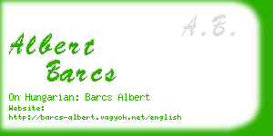 albert barcs business card